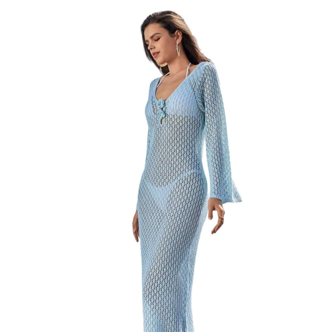 LONGUE ROBE DE PLAGE AJOUREE